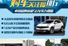 中國高階SUV實力初顯 1月購車熱度排行-頭條楓林網