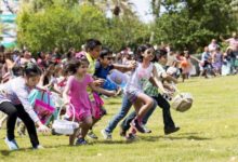 孩子們沿著草地跑來尋找復活節彩蛋-頭條楓林網