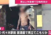 速報！日本半裸紋身歹徒手持「竄天猴」和警察僵持了2個小時，真相竟是為了……-頭條楓林網