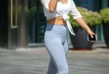 小姐姐緊身褲綳出圓潤的胯部，豐滿的身材走到哪都以一道風景線-頭條楓林網