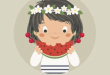 Illustrator中繪製吃西瓜的可愛女孩-頭條楓林網