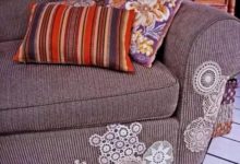 沙發椅子舊了破了，妙招翻新，蕾絲花片補丁沙發-頭條楓林網
